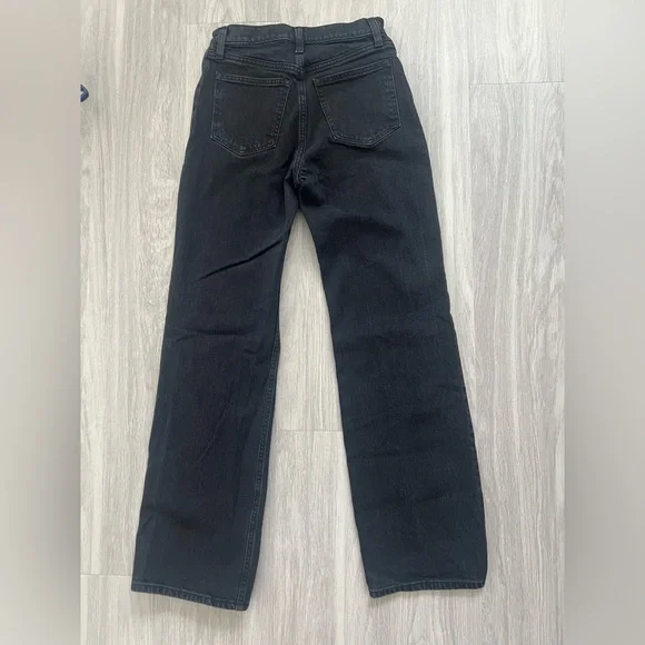 Abercrombie & Fitch Black 90s relaxed jean high rise size 24/00 - Picture 2 of 4